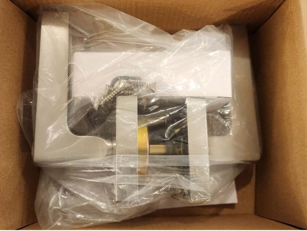 Sure-Loc Hardware Basel Square Passage Door Lever Satin Nickel NIB